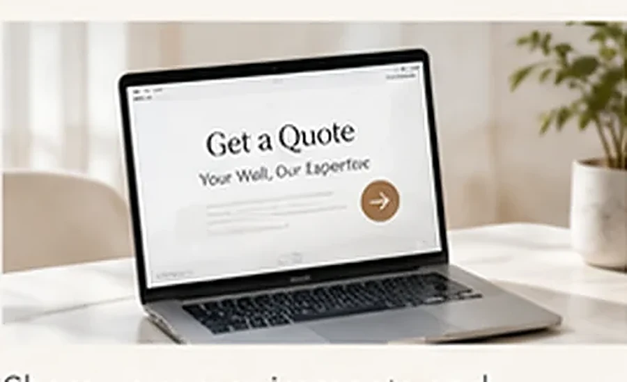 An online project quotation form on a laptop