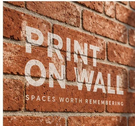 Brand identity printed on brick