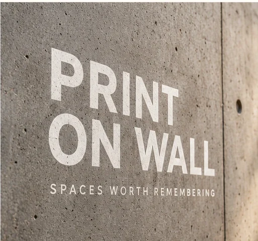 Brand identity printed on concrete