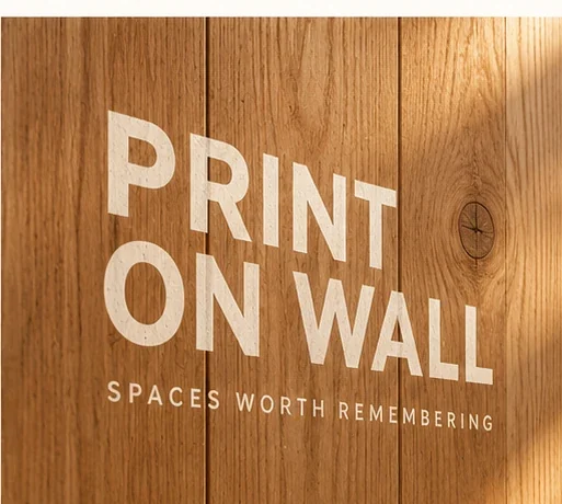 Brand identity printed on wood
