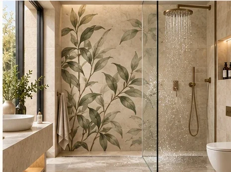 Illustrative wall art in bathrooms
